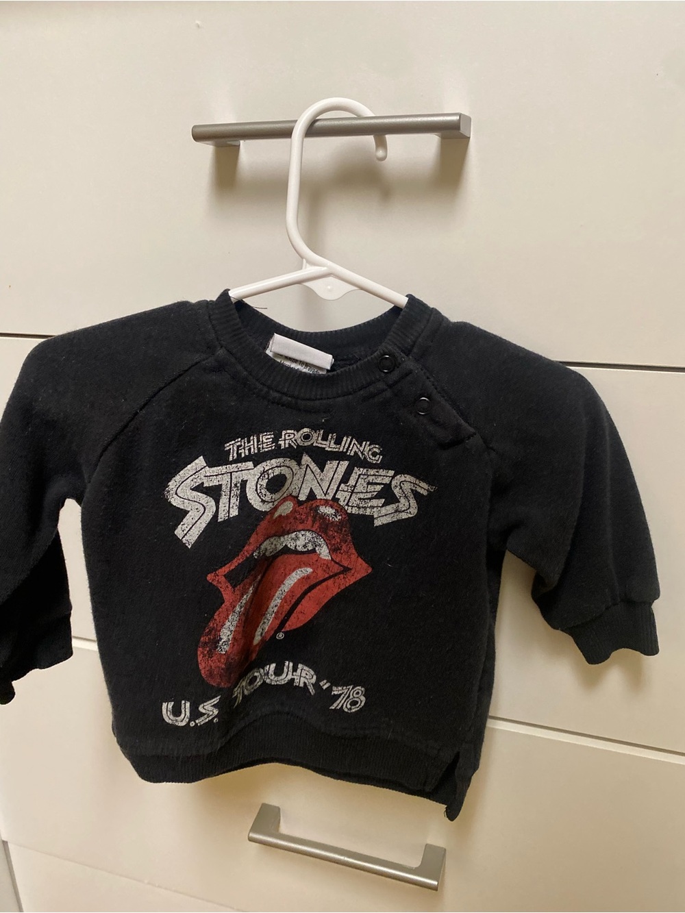 the Rolling Stones Black Kids Sweatshirt with Red Tongue Logo